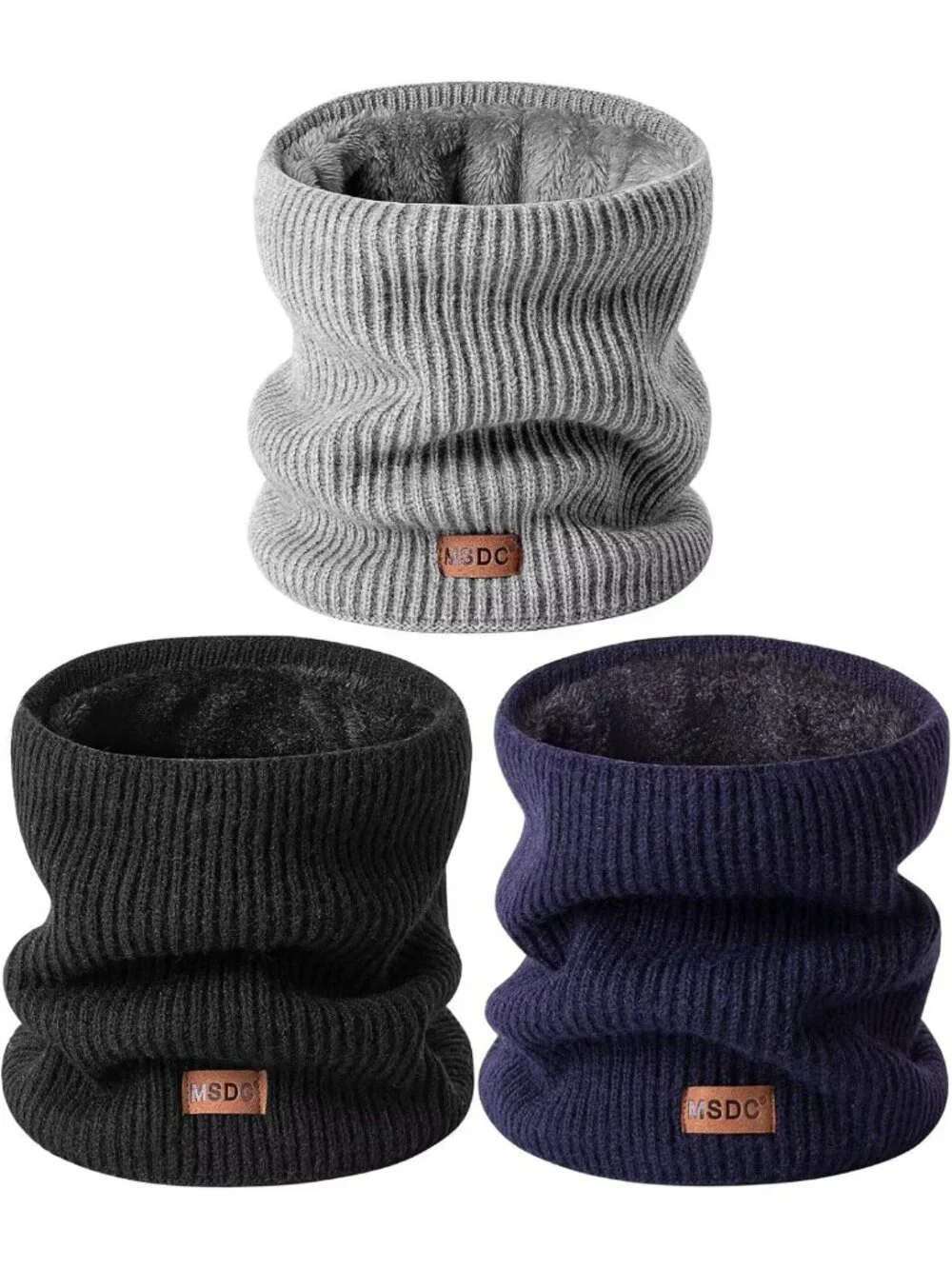3-Pack Winter Neck Gaiters for Men & Women - Thermal Fleece Warmers for Cold